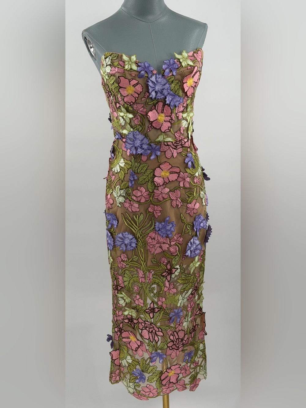 🆕 BRONX & BANCO 🧿 NWOT Iris Floral Maraya Midi Dress, Pink Multi - Sz XS US 2 - Picture 12 of 16